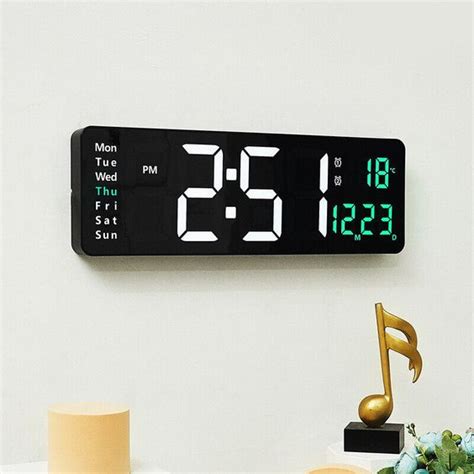 Digital Calendar Wall Clock with Temperature - Quartzchronicles.com