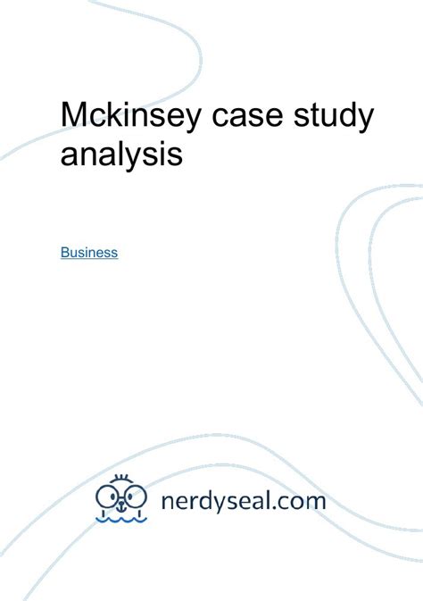 Mckinsey Case Study Analysis 2431 Words NerdySeal