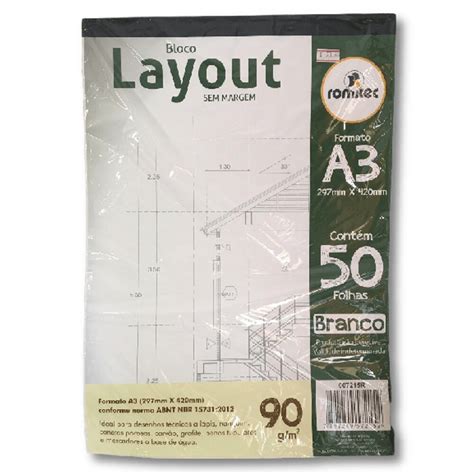 Bloco Layout 060 G M2 Margem Escolar A 3 320 X 440 Cm 50 Folhas