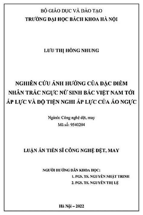 Luận án tiến sỹ nghiên cứu áo ngực Đề tài hoàn toàn bình thường