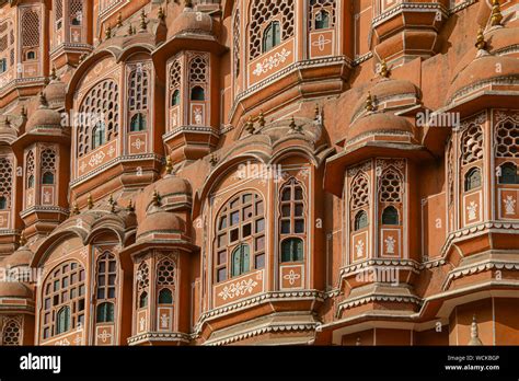 The Beautiful Facade Of Hawa Mahal Or Palace Of The Winds Jaipur