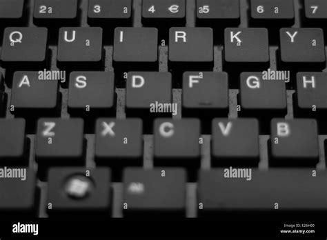 Rearranged letters on a keyboard spelling out the word "Quirky" where usually the word "Qwerty ...