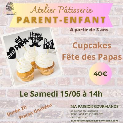 Atelier Cr Atif P Tisserie Cupcakes Sp Cial F Te Des P Res En Duo