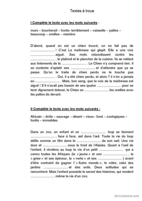 Texte Fran Ais Fle Fiches Pedagogiques Pdf Doc