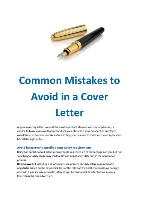 Common Mistakes To Avoid In A Cover Letter