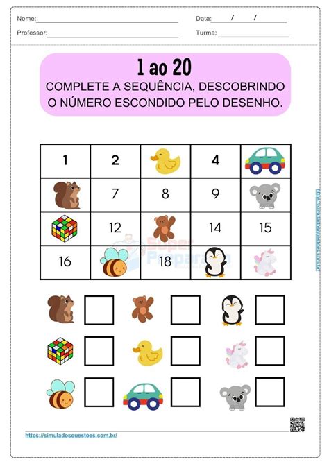 Atividades Com Numeros Até 20 Para Educação Infantil