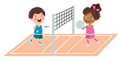 ilustración de dibujos animados de un niño jugando voleibol 10721911 ...