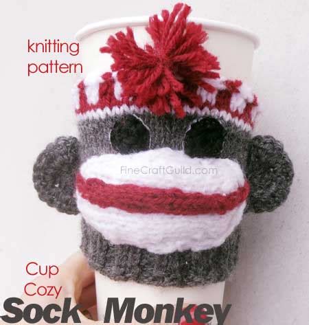 Make This Easy Sock Monkey Cup Cozy Knitting Pattern For Your Hot Drinks