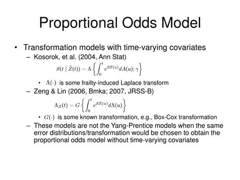 Ppt A Proportional Odds Model With Time Varying Covariates Powerpoint