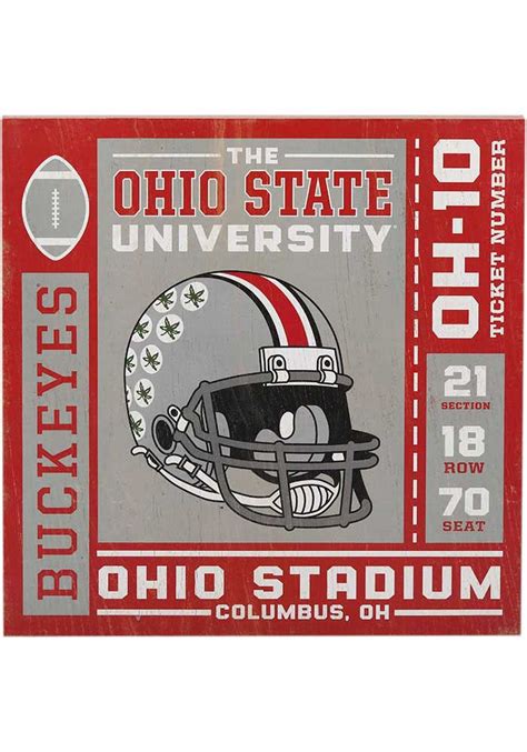 Ohio State Buckeyes Ticket Wood Wall Wall Art