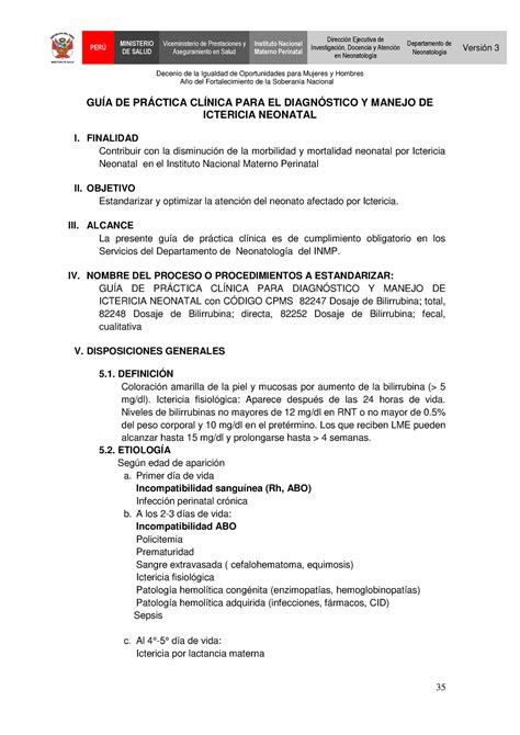 3 GuÍa De Práctica Clínica Para El Diagnóstico Y Manejo De Ictericia