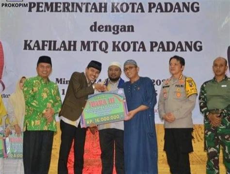 Kota Padang Juara Umum MTQN Tingkat Sumbar Ke 40