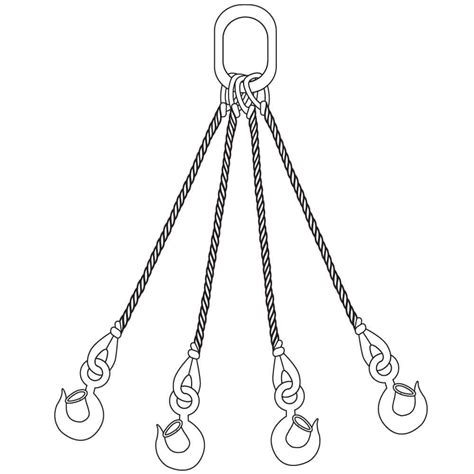 Four Leg Bridle Wire Rope Slings Cargo Control USA