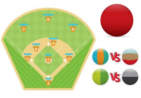 Kickball Field And Balls 103948 Vector Art at Vecteezy