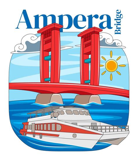 Ampera Bridge in Vector Illustration 10635259 Vector Art at Vecteezy