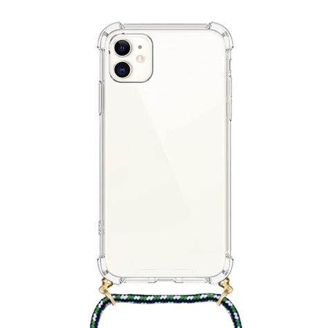 Forcell Cord Clear Silicone Case Διάφανη Θήκη με Λουράκι Green