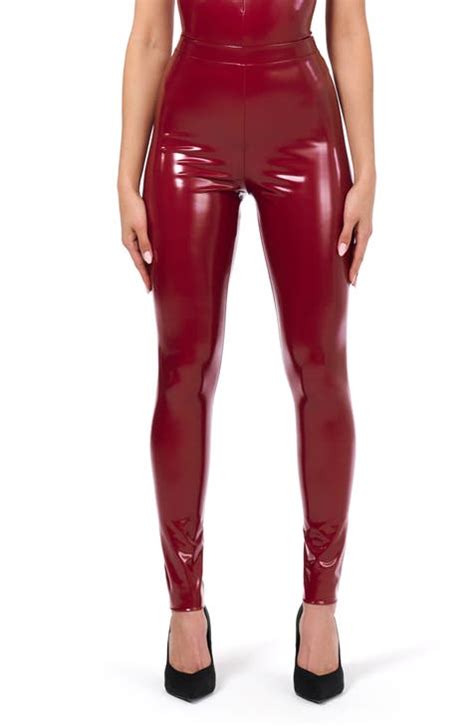 Womens Red Leather And Faux Leather Pants And Leggings Nordstrom