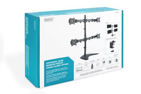 Digitus By Assmann Shop Universal Quad Monitor Mount Stand Clamp Option