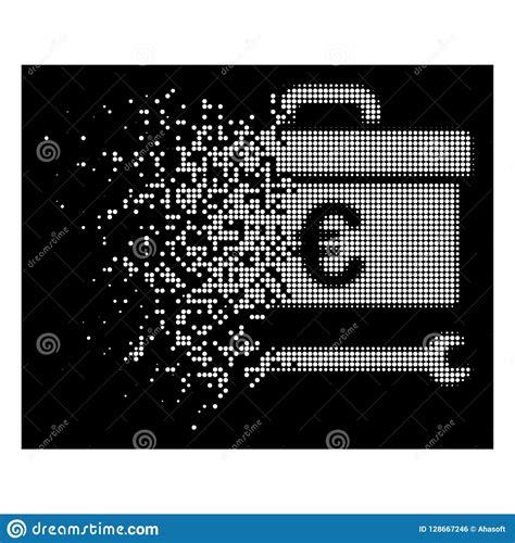 Icono Euro De Semitono Destrozado Blanco De La Caja De Herramientas Del