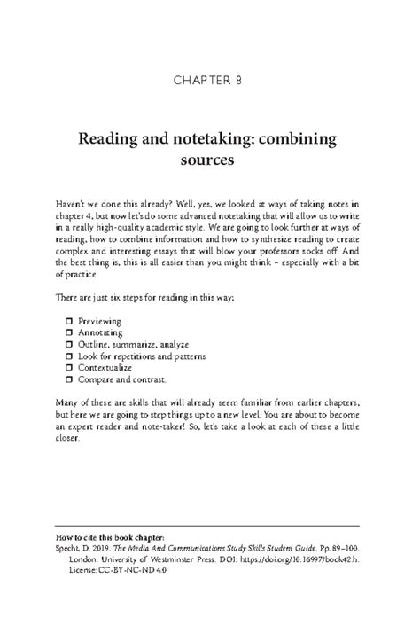 Reading And Notetaking Chapter Reading And Notetaking Combining