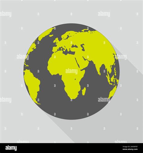 Planeta Tierra Icono De Dise O Plano Planeta Tierra Con Larga Sombra