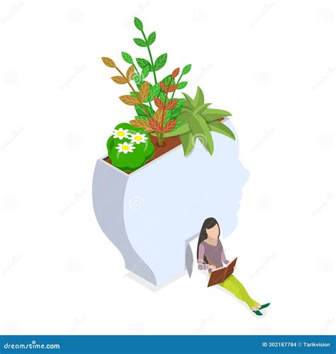 3d Isometric Flat Vector Illustration Of Mental Hygiene Item 3 Stock