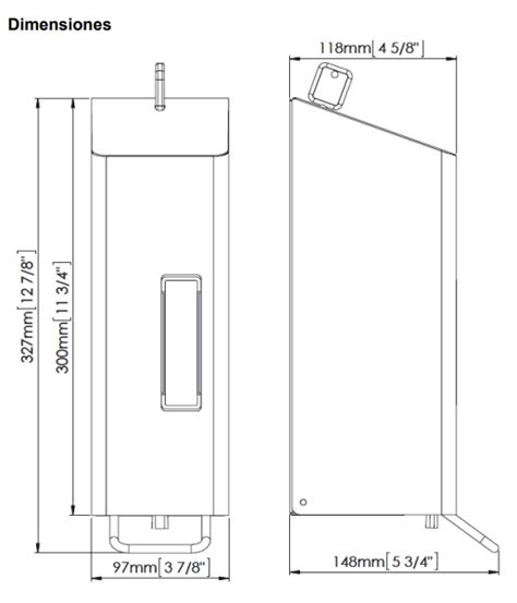 Dispensador de jabón manual Acero inox blanco 1 2 L de capacidad