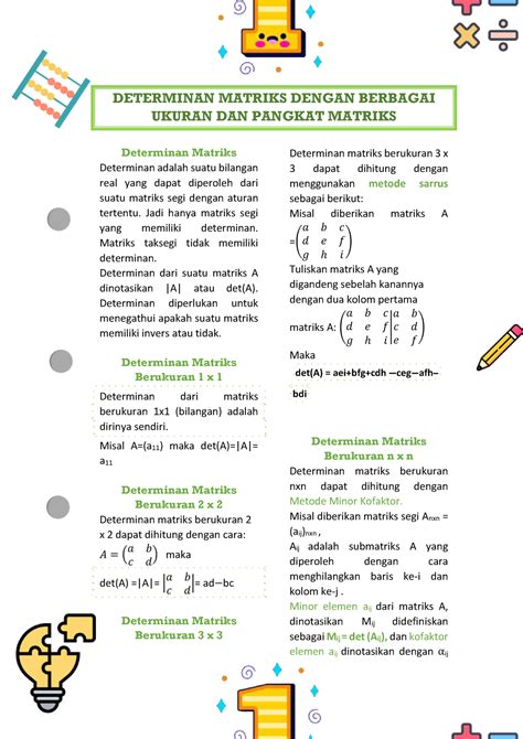 Determinan Matriks Dengan Berbagai Ukuran Dan Pangkat Matriks