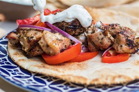 Greek Style Souvlaki With Homemade Tzatziki Olive And Mango