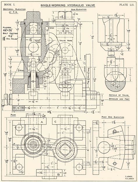 Machine Drawing Wrought Belt Pulley 1920s Vintage Industrial Etsy