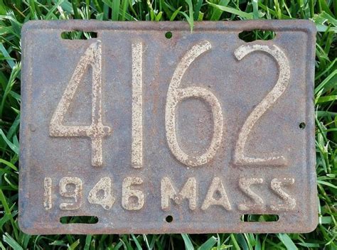 1946 Massachusetts Motorcycle License Plate Usa Free Shipping 4162 License Plates For Sale