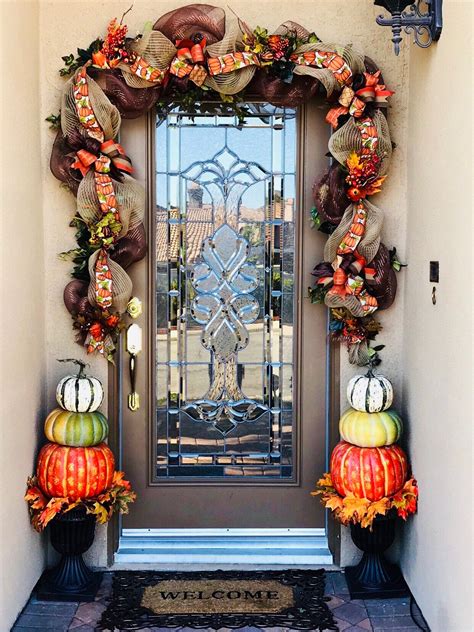 Fall Front Door Garland, Farmhouse Front Door Garland, Autumn Door ...