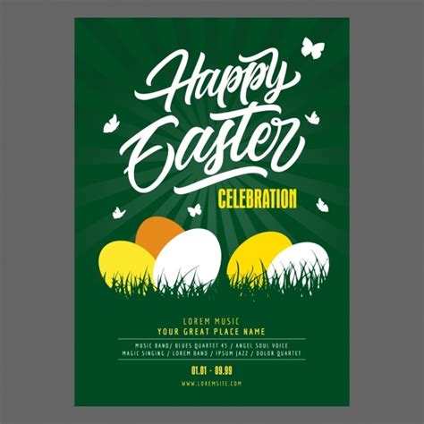 Free Vector Easter Party Poster Design