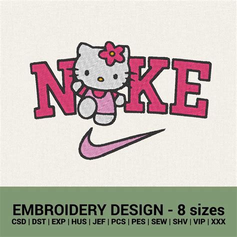 Nike Hello Kitty logo machine embroidery design files download