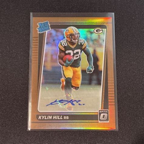 Donruss Optic Kylin Hill Rated Rookie Bronze Sp Prizm Auto Packers