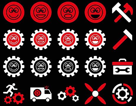 Tools And Smile Gears Icons Flight Help Cute Vector Flight Help Cute