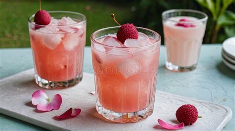 Cool Down On A Hot Summer Day With A Lychee Rose Cooler Stock Illustration Illustration Of