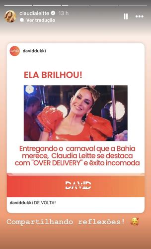 Claudia Leitte compartilha texto reflexões sobre o Carnaval e