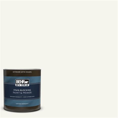 Behr Ultra Qt Polar Bear Satin Enamel Exterior Paint Primer