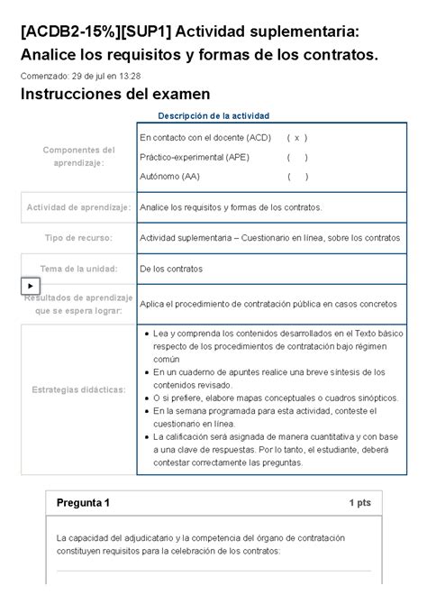 Examen ACDB 2 15 SUP 1 Actividad Suplementaria Analice Los