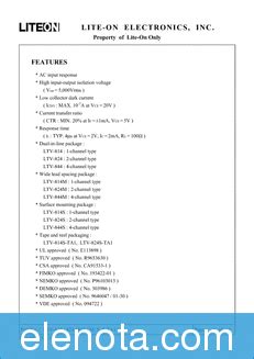 LTV814 Datasheet PDF 425 KB LiteOn Pobierz Z Elenota Pl