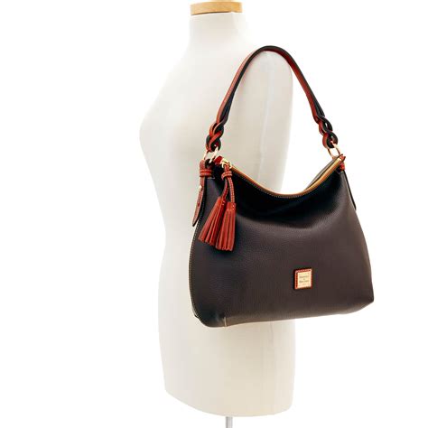 Dooney Bourke Leather Pebble Grain Twist Strap Hobo In Chocolate