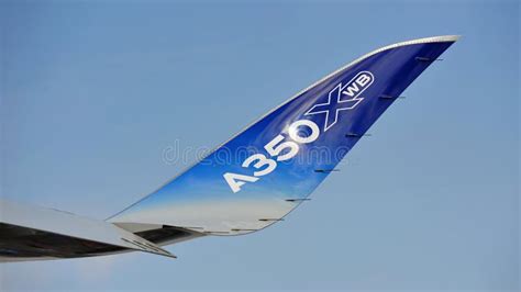 Raked Winglet Of The Airbus A350 900 Xwb At Singapore Airshow Editorial