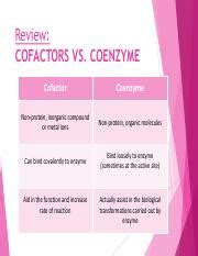 L6 2 1 The Eukaryotic Cell Copy Pdf Review COFACTORS VS