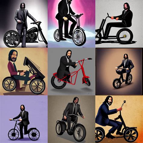 John Wick On A Tricycle Digital Art Stable Diffusion Openart