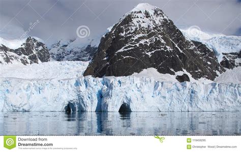 Antarctic View of Ice Caves and Reflections Stock Image - Image of ...