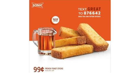 French Toast Sticks! 😋 Only 99¢ Until 11am, Thru 6/30 @ Sonic! - MWFreebies