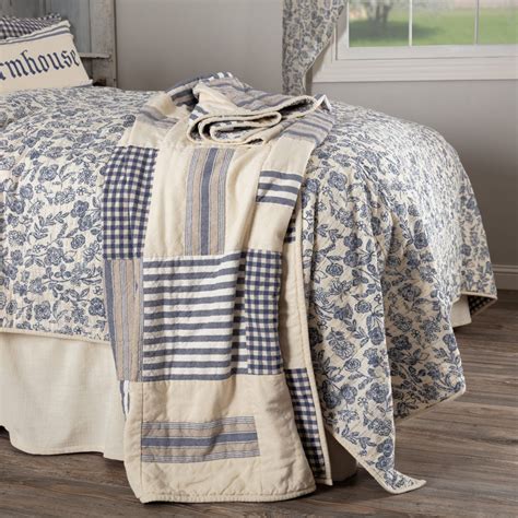 Doylestown Quilted Throw Piper Classics Couch Throw Blanket Blue