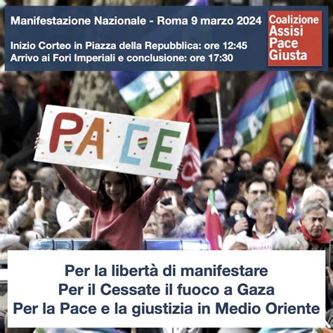 Sabato 9 Marzo A Roma Una Grande Manifestazione Per La Pace In