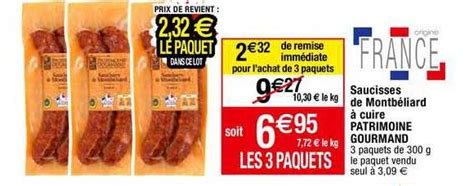 Promo Saucisses De Montb Liard Cuire Patrimoine Gourmand Chez Migros